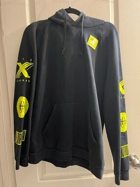 Jordan x Tinker Black Hoodie with Neon Yellow Graphic Accents